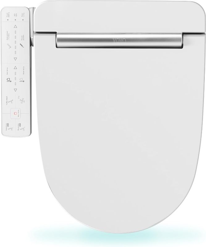 Photo 1 of VOVO Electronic Bidet Toilet Seat,Elongated,White,LED Nightlight,Power
Incomplete product missing tubings for water connections