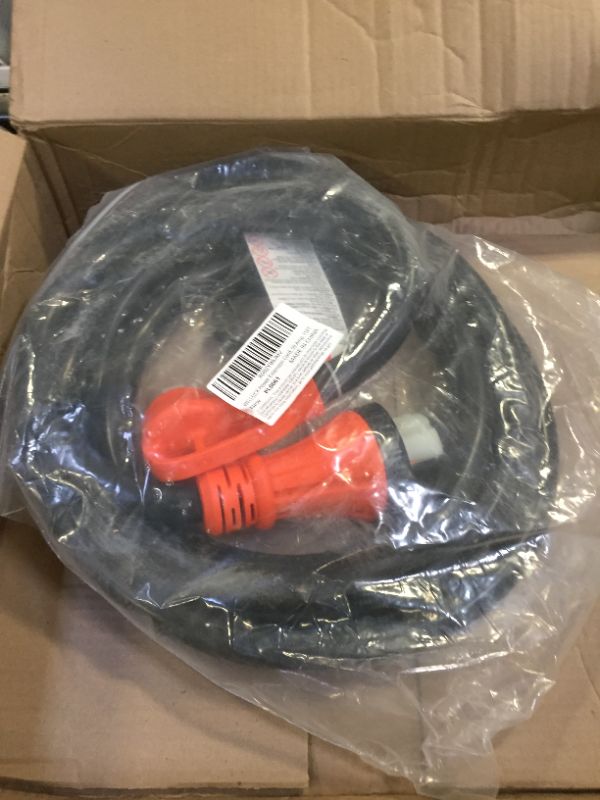 View 2 of WELLUCK 50 Amp 15FT RV Power Extension Cord with Cord Organizer, Heavy Duty NEMA 14-50P to SS 2-50R RV Twist Locking Adapter Plug for RV Camper and Generator to House, 6/3+8/1 Gauge, ETL Listed 15 Ft Cord