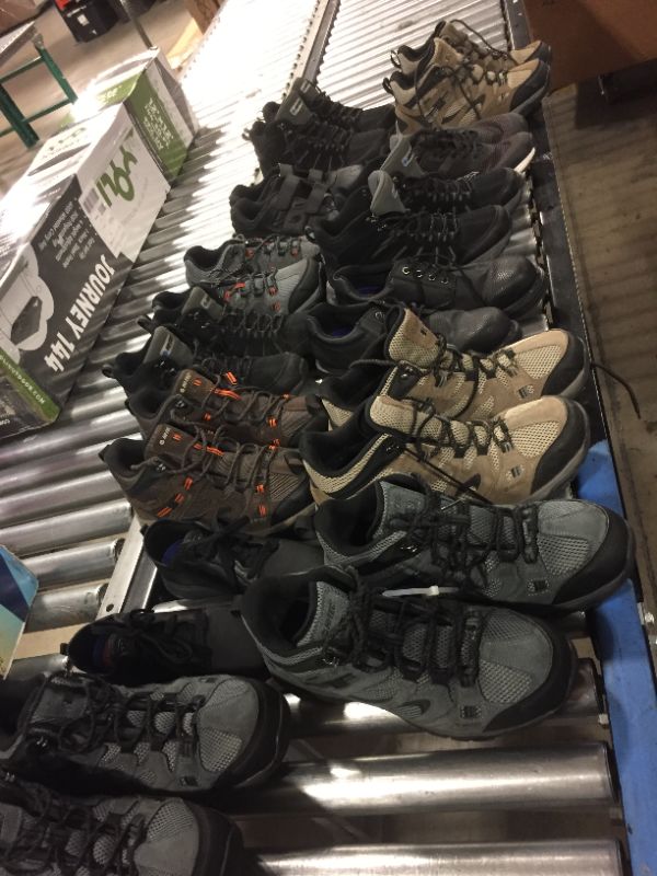 Photo 1 of BOX LOT OF 13 PAIRS OF SHOES -- DIFFERENT STYLES AND SIZES --- SOLD AS IS -- NO RETURNS 