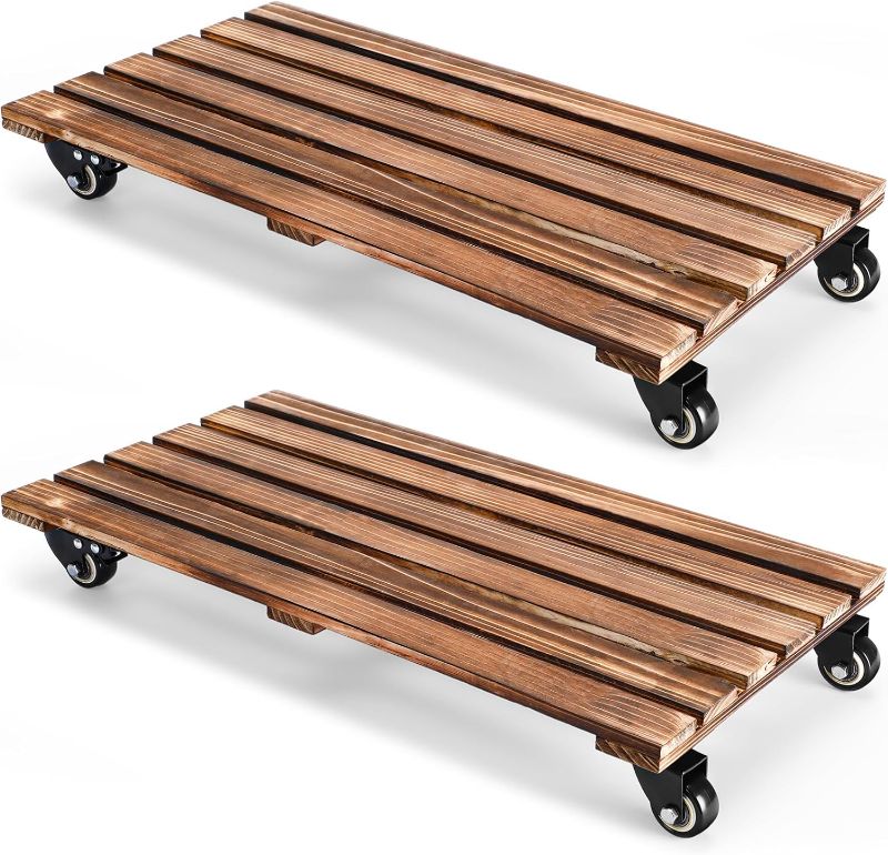 Photo 1 of 2 Pack 22'' x 11.5'' Furniture Moving Dolly with 4 Wheels Heavy Duty Wood Rolling Movers Dolly Furniture Movers Moving Cart Furniture Rollers for Piano Couch Fridge Heavy Items, Hold 880 lbs
