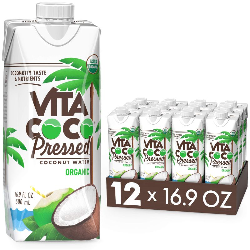Photo 1 of 12pcs exp date 18/jul/2024---Vita Coco Organic Coconut Water, Pressed, More "Coconutty" Flavor, Natural Electrolytes, Vital Nutrients, 16.9 Fl Oz (Pack of 12) Pressed Organic