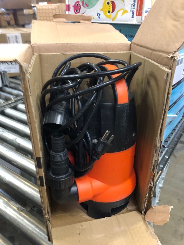 Photo 2 of Sump Pump, Prostormer 1HP 3700GPH Submersible Clean/Dirty Water Pump with Automatic Float Switch for Pool, Pond,Garden, Flooded Cellar, Aquarium and Irrigation (Orange)