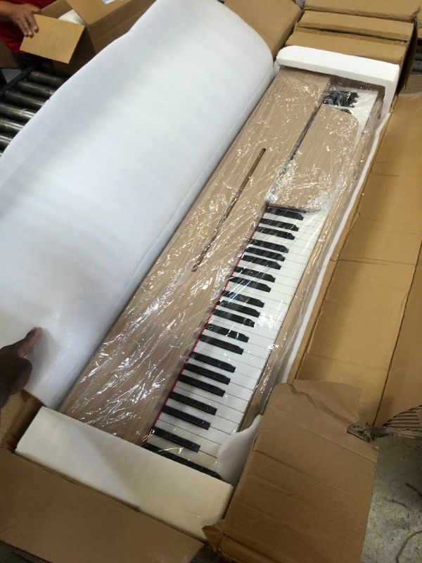Photo 1 of 88-Key SEMI Weighted Digital Piano - Full-Size Electric Keyboard Piano with Triple Pedal, USB Connectivity, and Power Supply – Ideal for Beginners & Professionals U32 Apricot