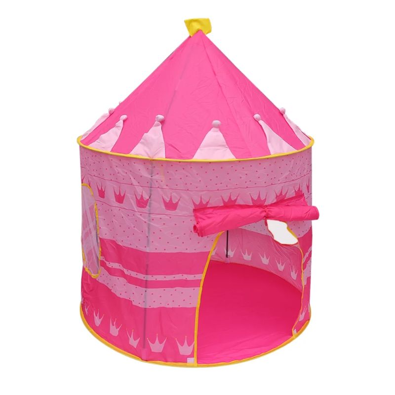 Photo 1 of Children Play Princess Tent Pink - Tent for Girl Castle for Indoor/Outdoor Foldable with Carry Case - Creatov
