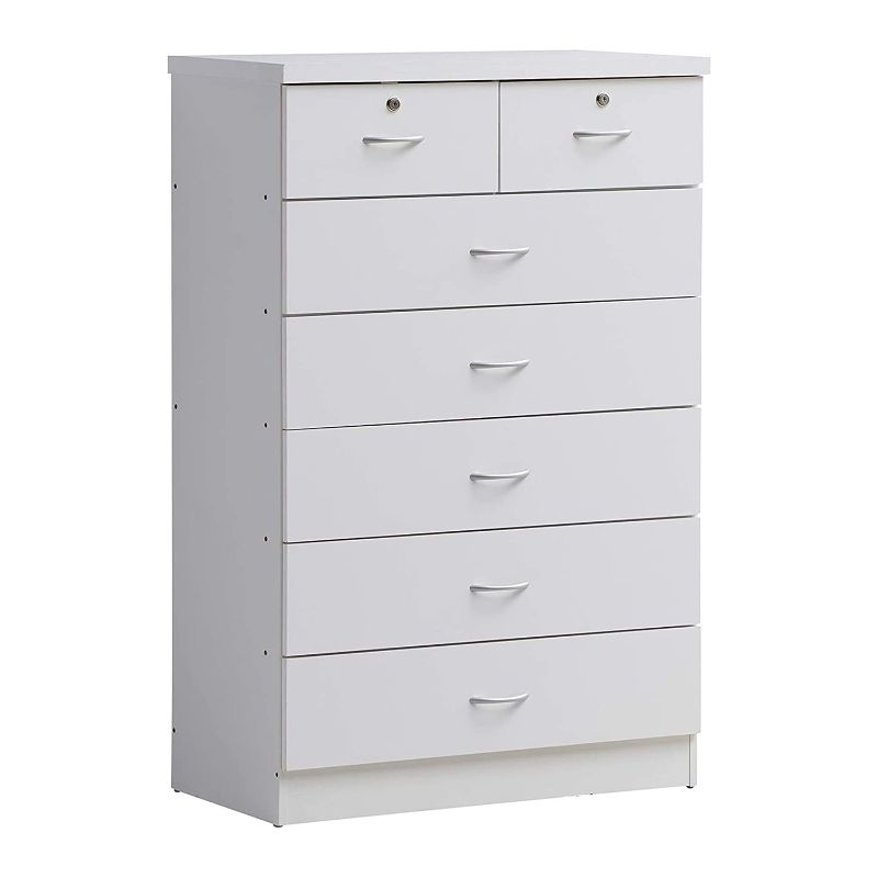 Photo 1 of HODEDAH IMPORT HI70DR White Chest of Drawers with Locks