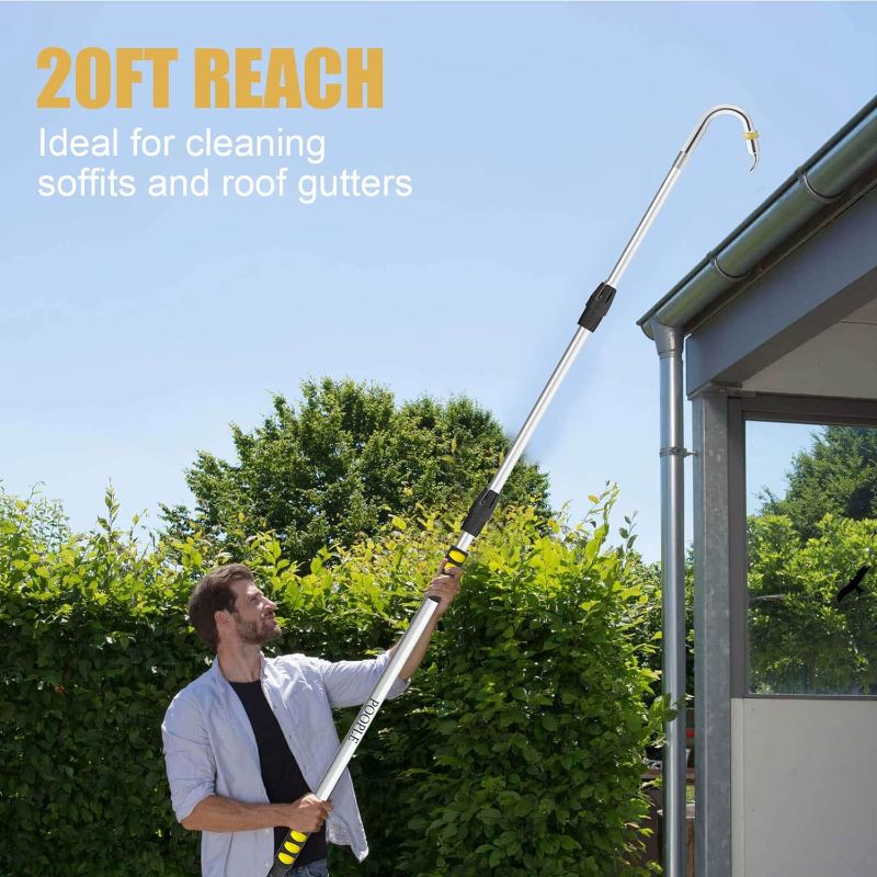 Photo 1 of Telescopic Gutter Cleaning Tools from the Ground, Rain Gutter Cleaners Tool with Hose Copper Attachment, Long Reach Gutter Cleaner Wand with Extension Pole
