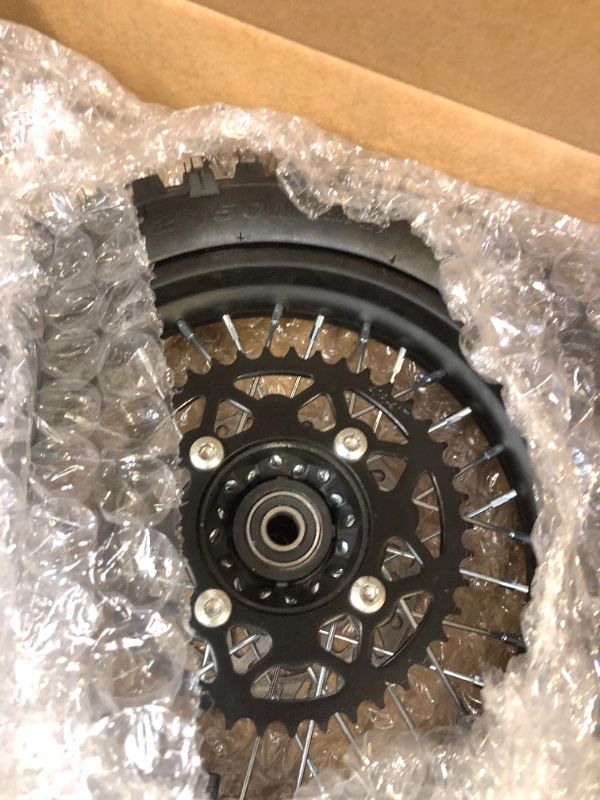 Photo 2 of 12" Rear Rim Wheel Disk Brake 80/100-12 Tire Tube Apollo SSR 50cc 125cc XR CRF Dirt Pit Bike Tao 15mm Axle With Brake Rotor and 428 41T Sprocket (12 inch)