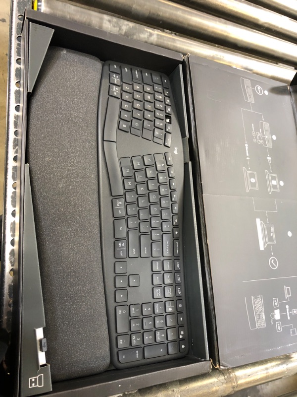 Photo 2 of Logitech Ergo K860 Wireless Ergonomic Keyboard with Wrist Rest and MX Ergo Wireless Trackball --- MOUSE NOT INCLUDED 
