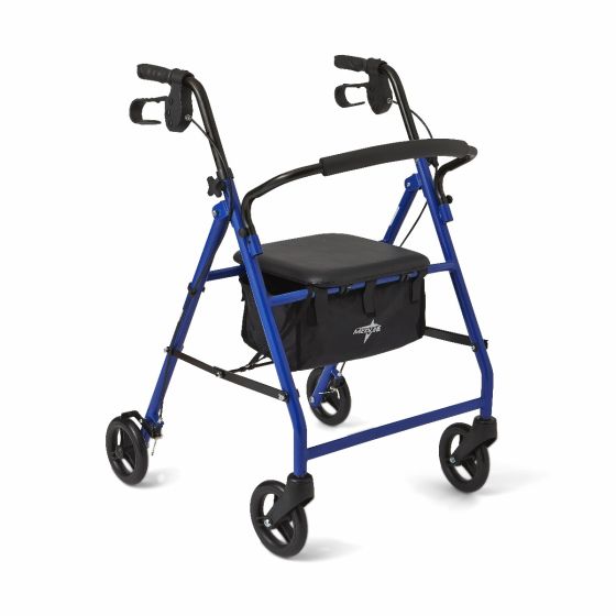 Photo 1 of Medline Basic Steel Rollator With 6in Wheels Blue 1Ct
