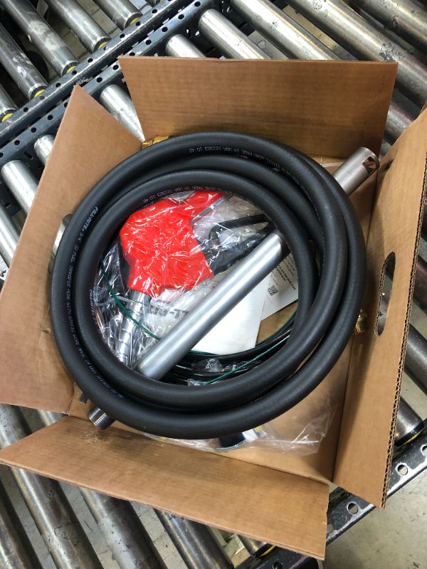 Photo 1 of Fill-Rite FR1210HA 12V 15 GPM Fuel Transfer Pump with Discharge Hose & Automatic Nozzle, Red | Gasoline, Diesel, Kerosene, Ethanol & Methanol Blends & Biodiesel Auto Nozzle (Red)