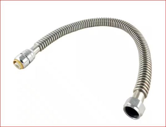 Photo 1 of 1 in. Push-to-Connect x 1 in. FIP x 24 in. Corrugated Stainless Steel Water Softener Connector
