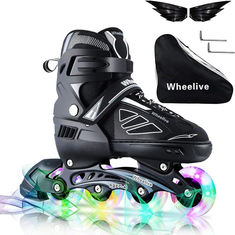 Photo 1 of Adjustable Inline Skates for Kids and Adults, Roller Skates Performance Skates with Light Up Wheels Ideal for Youth Boys and Girls, Men and Women
