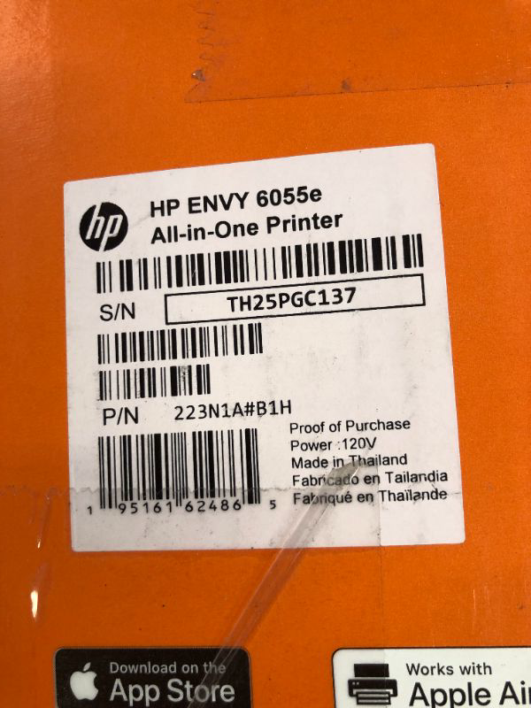 Photo 4 of HP ENVY 6055e Wireless Color Inkjet Printer, Print, scan, copy, Easy setup, Mobile printing, Best for home, Instant Ink with HP+,white New