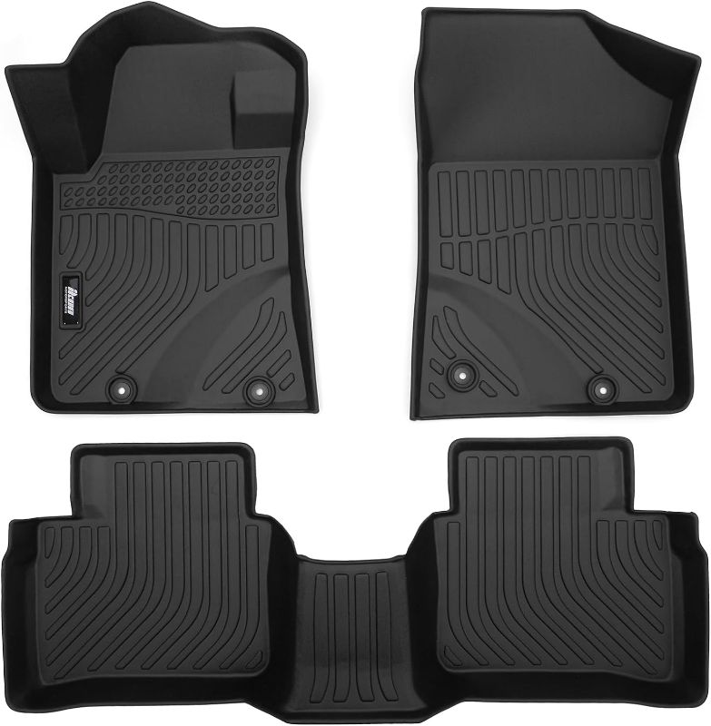 Photo 1 of IKON MOTORSPORTS 3D TPE Floor Mats, Compatible with 2013-2018 Nissan Altima, All Weather Waterproof Anti-Slip Floor Liners, Front & 2nd Row Full Set Car Interior Accessories, Black
