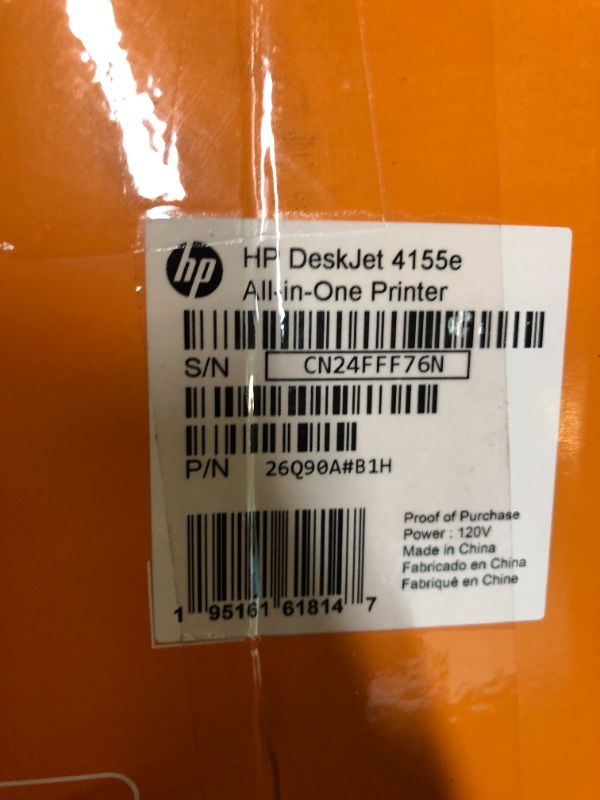 Photo 4 of HP DeskJet 4155e Wireless Color All-in-One Printer (NO INK INCLUDED ) 