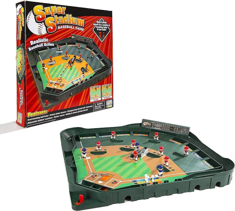 Photo 1 of Game Zone Super Stadium Baseball Game - Realistic Tabletop Baseball Game for 2 Players Ages 6+
