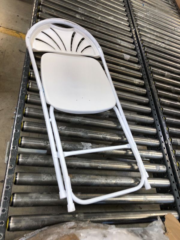 Photo 2 of Flash Furniture HERCULES Series 650 lb. Capacity White Plastic Fan Back Folding Chair White