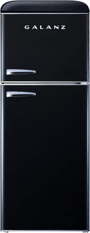 Photo 1 of Galanz GLR46TBKER Retro Compact Refrigerator with Freezer Mini Fridge with Dual Door, Adjustable Mechanical Thermostat, 4.6 Cu Ft, Black
