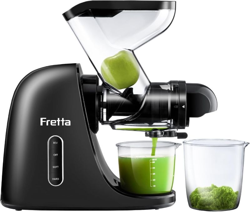 Photo 1 of Masticating Slow Juicers, 3-inch Wide Feeding Chute Cold Press Juicer, Celery Juicer, Juicer Machines Vegetable and Fruit,Juice Recipes Included, 2 Speed, BPA-Free, Easy Clean, 200W(Black)
