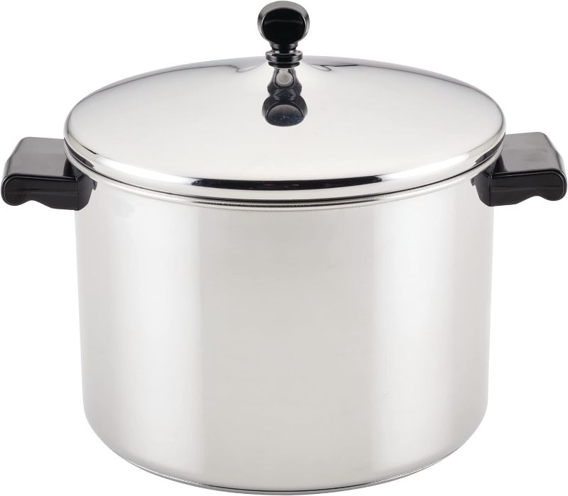 Photo 1 of Small ---- Farberware Classic Stainless Steel 8-Quart Stockpot with Lid, Stainless Steel Pot with Lid, Silver
