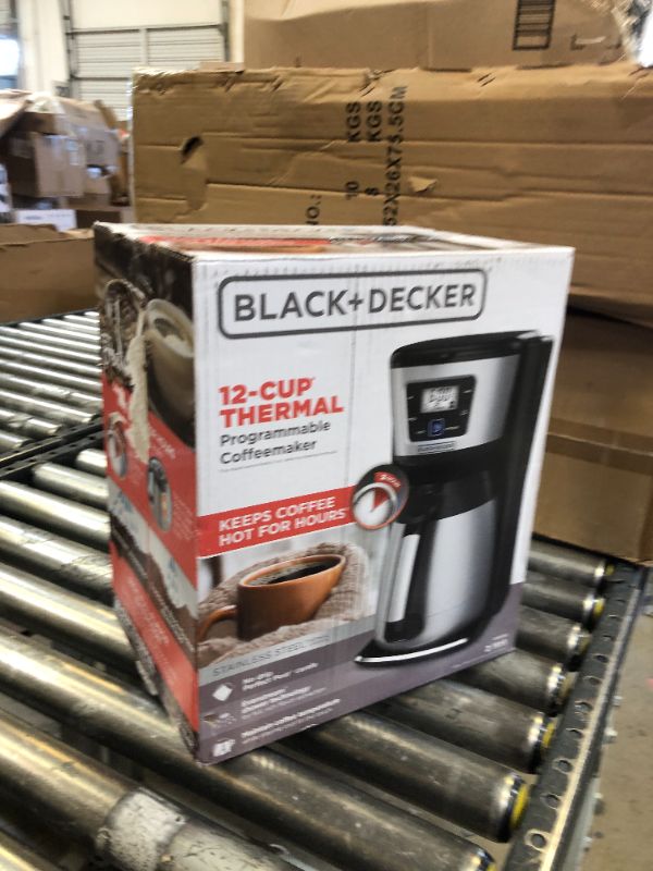 Photo 2 of BLACK+DECKER 12-Cup Thermal Coffeemaker, Black/Silver, CM2035B