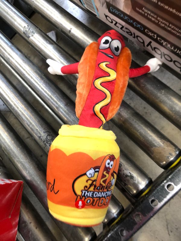 Photo 2 of Gagster Dancing Hot Dog - It Yodels, Tells Jokes and Sings Amusing Songs, Making It A Hilarious Gift Option, Funny Gag Gifts for Kids & Adults, Talking Hotdog Decor Baby Toy, Mimicking Toy for Toddler Dancing Hotdog