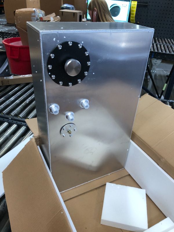 Photo 2 of GSTP Universal 17 Gallon 64L Fuel Cell Tank Aluminum with Cap and Level Sender Polished Silver 17 Gallon Silver