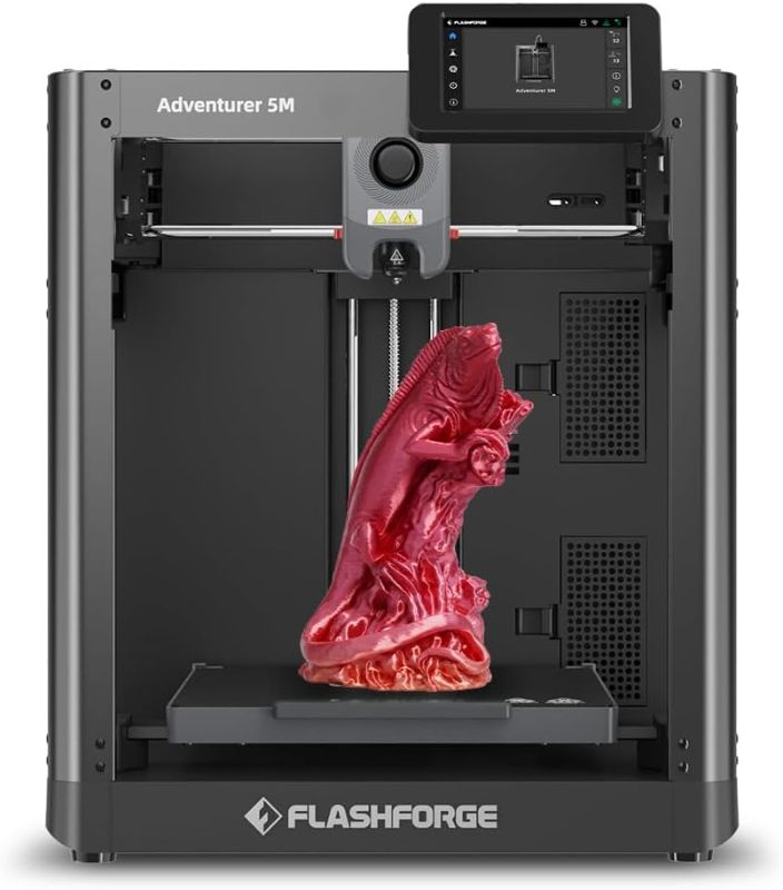 Photo 1 of FLASHFORGE Adventurer 5M 3D Printer, 600mm/s Max High-Speed 3D Printers with Auto Leveling, Core XY Structure, Vibration Compensation and Out-of-The-Box, Large Printing Size 220 * 220 * 220mm
