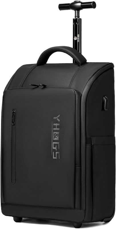 Photo 1 of GOTECH Rolling Backpack, Waterproof Backpack with Wheels for Business Commuter, Carry on Backpack with Laptop Compartment, Fit 15.6/17 Inch Laptop, Wheeled Backpack for Adults
