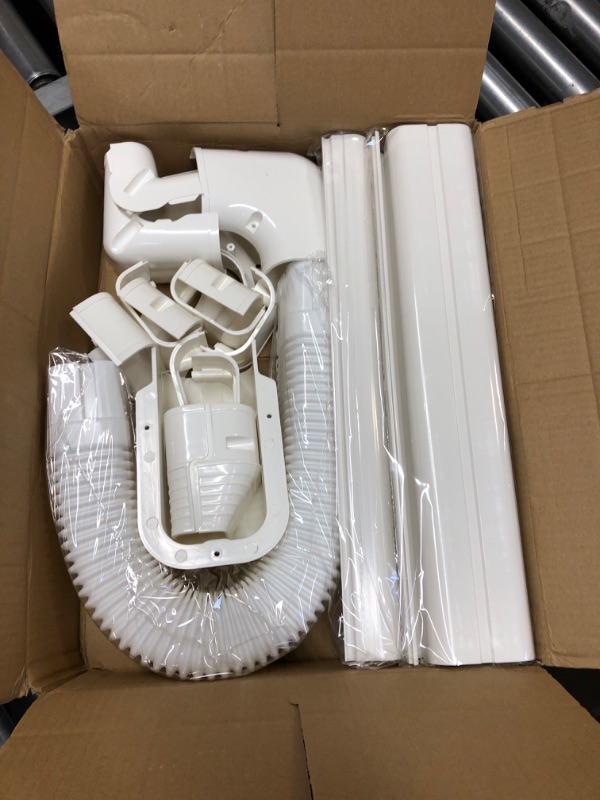 Photo 2 of 3" W 9Ft L Line Set Cover Kit for Mini Split Air Conditioners Decorative PVC Slim Line Cover for Central AC & Heat Pumps Systems Tubing Cover 3"W 9Ft L White