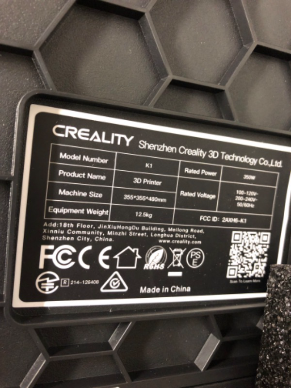 Photo 7 of Creality K1 Speedy 3D Printer, with 600mm/s Fast Printing Speed, 32mm³/s Flow Hotend, Model Cooling by Two Fans, Hands-free Auto Leveling, Quality Model Free of Ringing, Build Volume: 220*220*250mm