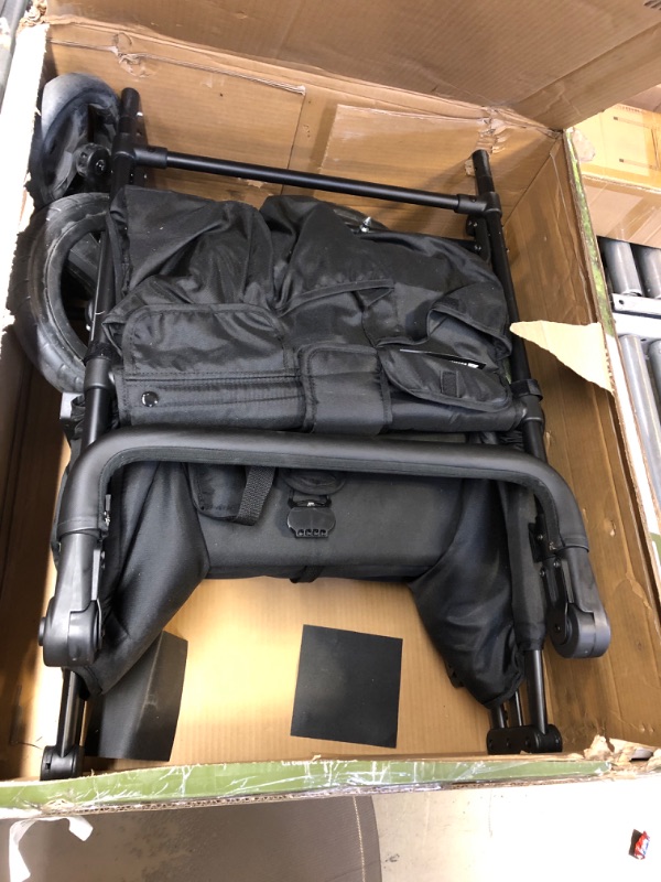 Photo 2 of Jeep Deluxe Wrangler Stroller Wagon by Delta Children - Includes Cooler Bag, Parent Organizer and Car Seat Adapter, Black/Green