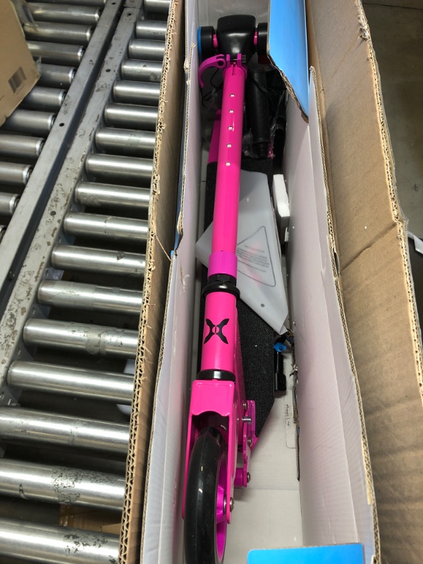 Photo 2 of **FOR PARTS ONLY, DOES NOT WORK, FINAL SALE, NOT ELIGIBLE FOR RETURN* Hover-1 Flare Electric Scooter | 8MPH, 3M Range, 6HR Charge, Speed-Battery Indicator, 6 Inch Front & 5.5 Inch Back Solid Tires, 132 LB Max Weight, Cert. & Tested - Safe for Kids Pink