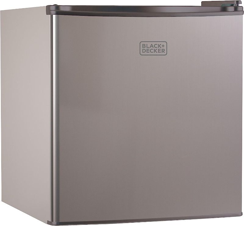 Photo 1 of BLACK+DECKER BCRK17V Compact Refrigerator Energy Star Single Door Mini Fridge with Freezer, 1.7 Cubic Ft., VCM, Silver