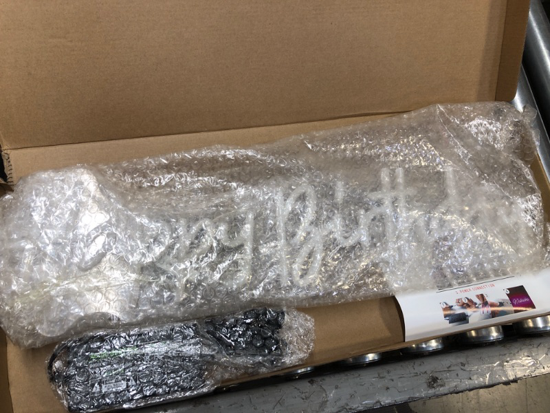 Photo 1 of Happy Birthday Neon Sign- Dimmable Led Happy Birthday Neon Signs for Backdrop. Reusable Happy Birthday Light Up Sign for Birthday Party, Hotel Restaurant Decoration (Warm white)