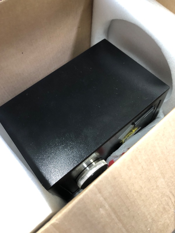 Photo 2 of 0.5 Cub Safe, Small Money Safe with Fingerprint Lock, Biometric Safe Box with Spare Key, Security Safe for Money Home Firearm Money Valuables, Black