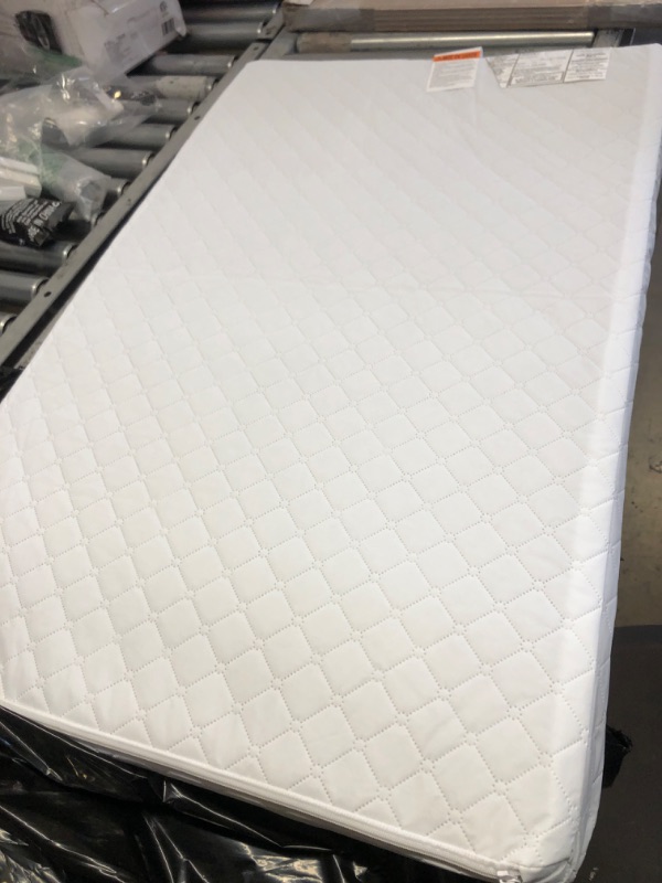 Photo 2 of Dream On Me Holly 3” Fiber Portable, Greenguard Gold Certified, Waterproof Vinyl Cover, Lightweight Mini Crib Mattress, White