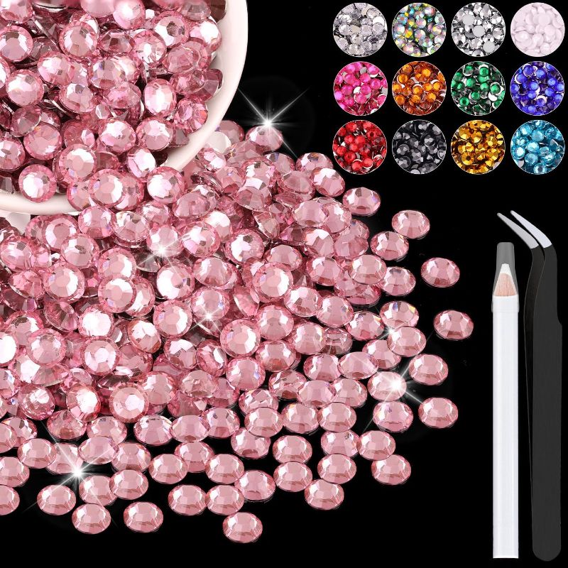 Photo 1 of 5mm Resin Rhinestones in Bulk (Light Pink), Bedazzling Flatback Crystals for Crafts DIY Nail Decoration, Gems Charms for Tumbler --- 5mm 