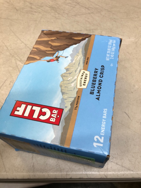 Photo 2 of CLIF BAR - Blueberry Almond Crisp - Made with Organic Oats - Non-GMO - Plant Based - Energy Bars - 2.4 oz. (12 Pack) Blueberry Crisp exp Juned 2024