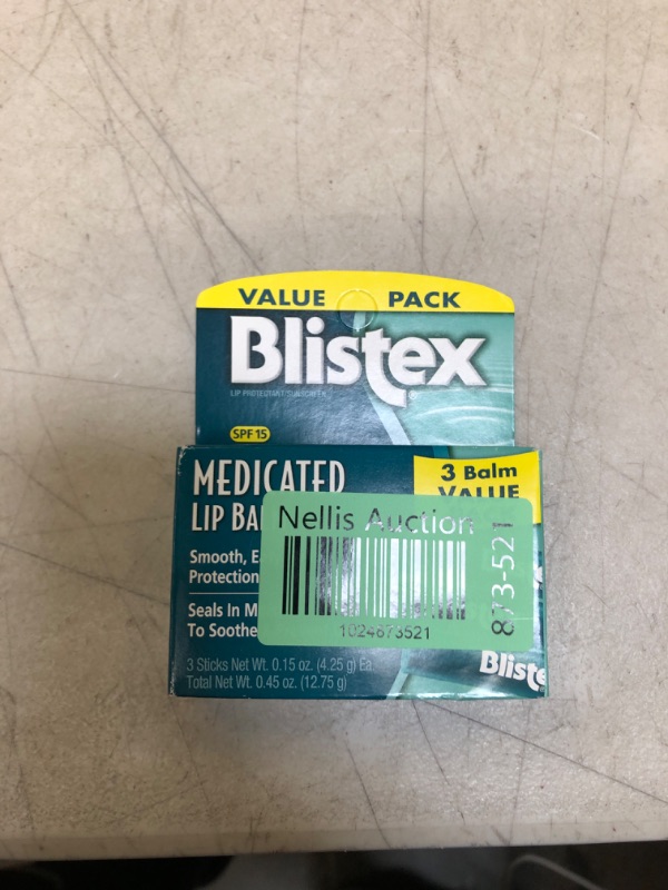 Photo 1 of Blistex Medicated Lip Balm, 0.15 Ounce, Pack of 3 – Prevent Dryness & Chapping, SPF 15 Sun Protection, Seals in Moisture, Hydrating Lip Balm, Easy Glide Formula for Full Coverage 0.15 Ounce - 3 Count (Pack of 1)
