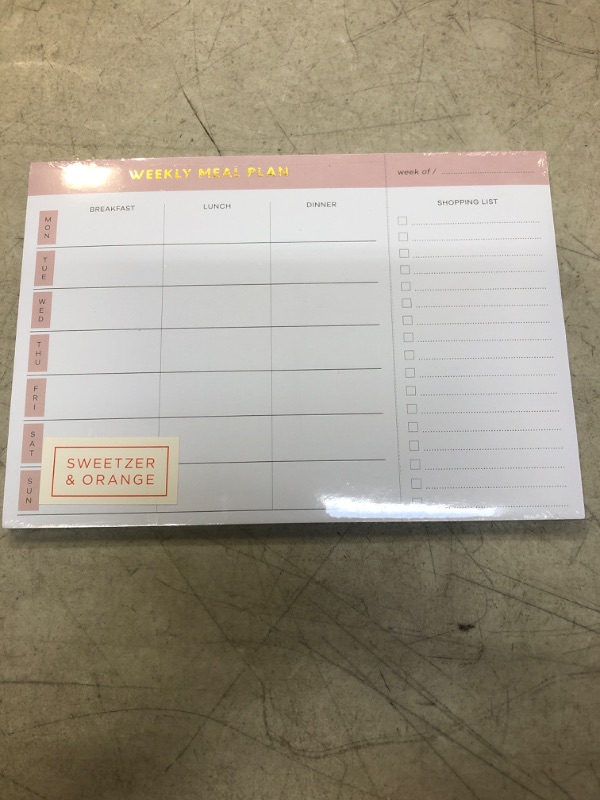 Photo 2 of Sweetzer & Orange Weekly Meal Planner and Grocery List Magnetic Notepad. Pink 10x7” Meal Planning Pad with Tear Off Shopping List. Plan Weekly Menu Food for Weight Loss or Dinner List for Family!