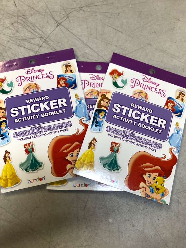 Photo 1 of 3pc Bendon Princess Rewards Sticker Booklet Pad