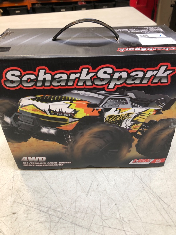 Photo 1 of ScharkSpark Brushless RC Cars for Adults, Max 70 KPH Fast RC Truck, 4WD All Terrain Remote Control Car for Adults with 50 Min Runtime, 1:16 Offroad RC Monster Truck with 2 Batteries, Gifts for Boys