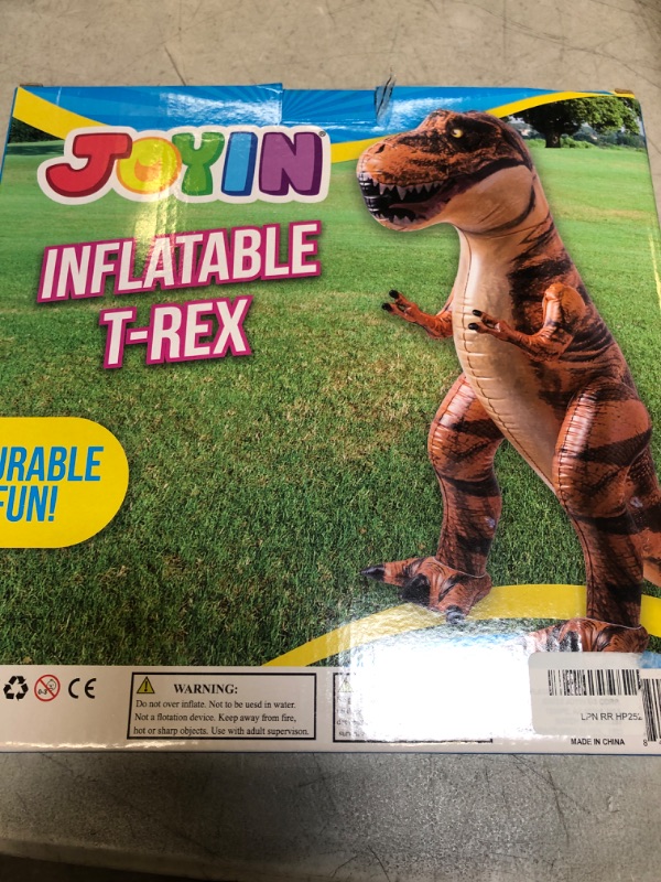 Photo 2 of JOYIN T-Rex Dinosaur Inflatable, 63 ”Tyrannosaurus Rex Inflatable Dinosaur Toy for Party Decorations, Dinosaur Birthday Party Gift for Kids and Adults