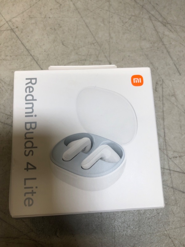 Photo 2 of Xiaomi Redmi Buds 4 Lite TWS Wireless Earbuds, Bluetooth 5.3 Low-Latency Game Headset with AI Call Noise Cancelling, IP54 Waterproof, 20H Playtime, Lightweight Comfort Fit Headphones, White