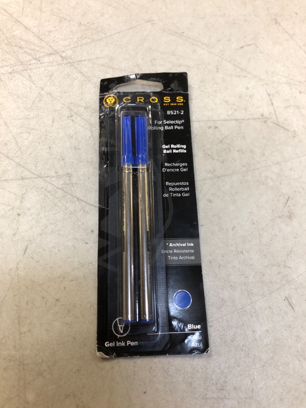 Photo 2 of Cross Selectip Gel Rollingball Pen Refill, Blue - 2 pack