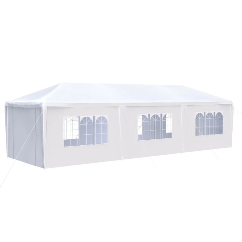 Photo 1 of ZNTS 10x30' Wedding Party Canopy Tent Outdoor Gazebo with 8 Removable Sidewalls W121270358
