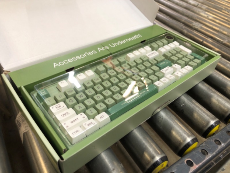 Photo 2 of EPOMAKER RT100 97 Keys Gasket BT5.0/2.4G/USB-C Mechanical Keyboard with Customizable Display Screen, Knob, Hot Swappable Socket, 5000mAh Battery for Win/Mac(RT100 Green, Flamingo Switch) Epomaker Flamingo Switch RT100 Green