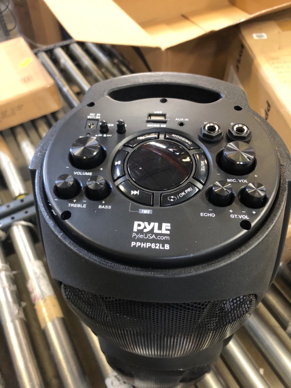 Photo 4 of Pyle Portable Bluetooth PA Speaker System - 800W Indoor/Outdoor Bluetooth Speaker Portable System w/TWS, Recorder, Microphone in, Party Lights, USB SD Card Reader, FM Radio, Carry Handle PPHP62LB 800 WATT Speaker System