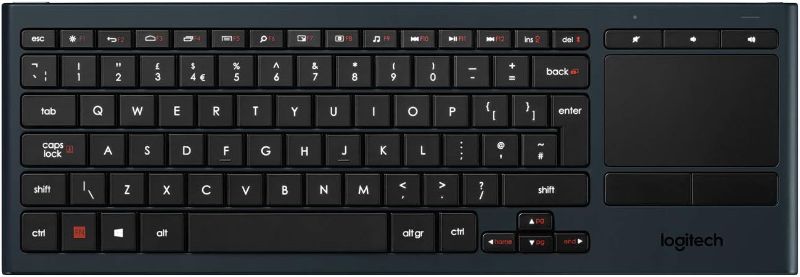 Photo 1 of Logitech K830 Illuminated Living-Room Keyboard with Built-in Touchpad – Easy-access Media Keys and Shortcut Keys for Windows or Android